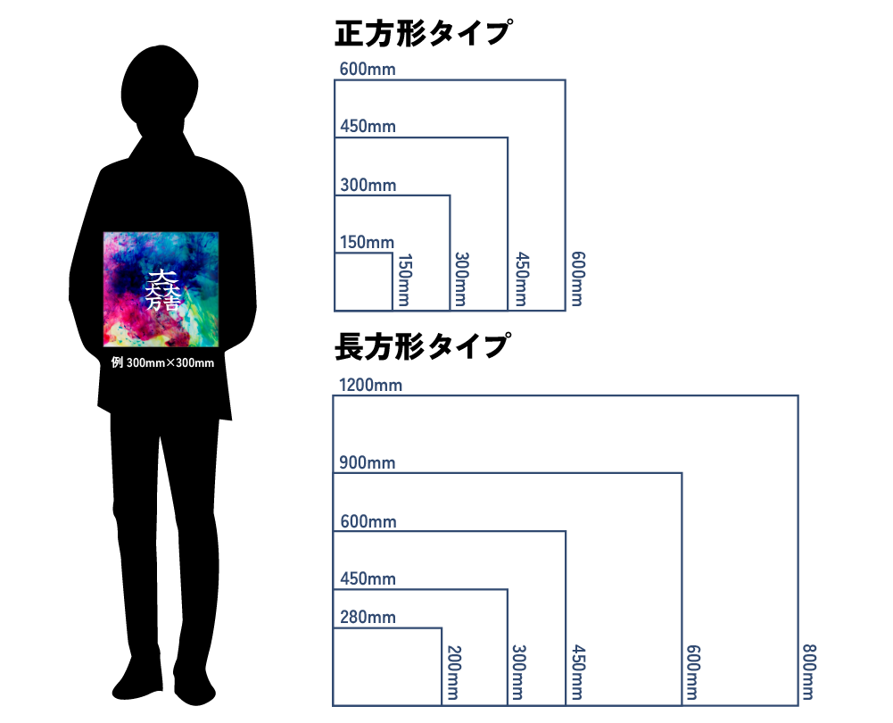 ファブリックパネルのサイズ一覧